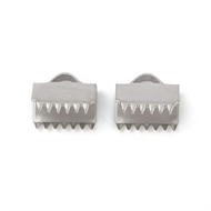 20 platin farvede endeled til flade armbånd - stål